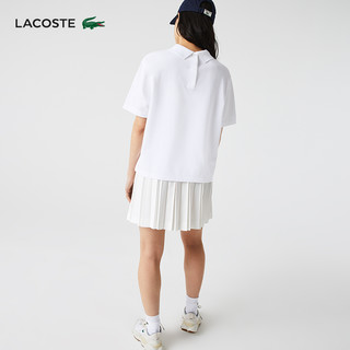 LACOSTE 法国鳄鱼女装22夏季新款休闲宽松透气短袖POLO衫女|PF1491 34 001/白色