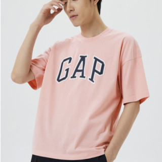 Gap 盖璞 重磅密织系列 男士圆领短袖T恤 688537 粉色 S