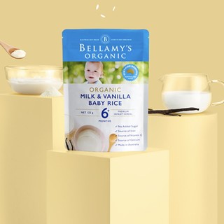 BELLAMY'S 贝拉米 有机米粉 澳版 1段 香草牛奶味 125g