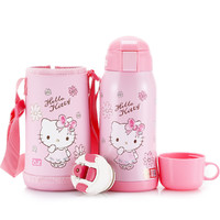 Hello Kitty 凯蒂猫 儿童保温杯+吸管盖+倒水盖 600ml 粉色