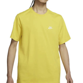 NIKE 耐克 Sportswear Club 男子运动T恤 AR4999-709 黄色 L