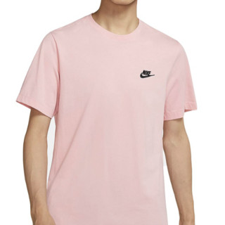 NIKE 耐克 Sportswear Club 男子运动T恤 AR4999-630 粉色/黑色 XL