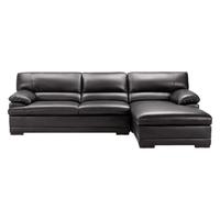  顾家家居 KUKA  M1773 轻奢真皮沙发 3+躺左 魅影黑