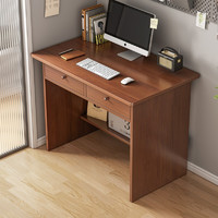 M.S.Feel 蔓斯菲尔 家用小户型电脑桌 深胡桃色 70cm 带双抽款