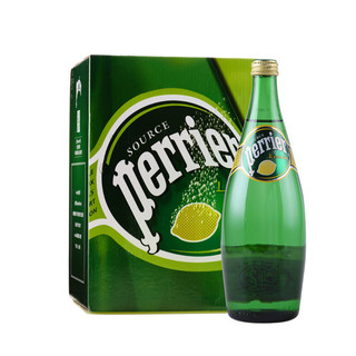 perrier 巴黎水 充气天然矿泉水 柠檬味 750ml*4瓶