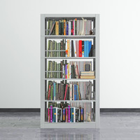 豫鑫辉 铁皮落地书架 灰白 双面一列一款