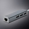 OFCCOM USB hub 2.0 3 ports to RJ45 10/100Mbps Lan Network U 网线转接口 银色