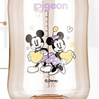 Pigeon 贝亲 Disney自然实感系列 AA160 PPSU彩绘奶瓶 160ml 爱心米奇米妮 SS码 0月+