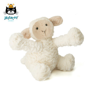 jELLYCAT 波浪毛小羊羔公仔毛绒玩具儿童安抚睡觉抱枕玩偶礼物送礼 白色 12cm