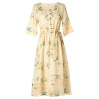 子牧棉麻 女士中长款连衣裙 Z22XH001871 黄色 XL