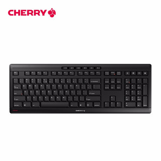 CHERRY 樱桃 STREAM无线键盘轻音2.4Ghz连接十大实用功能按键黑色