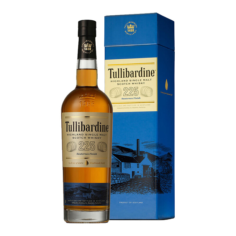 图里巴丁（Tullibardine）225苏玳桶  单一麦芽 苏格兰威士忌 700ml 礼盒装