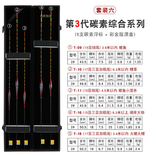 黄金眼漂盒鱼漂套装高灵敏醒目浮标加粗尾鱼漂黑坑竞技鲫鱼漂鲤鱼漂渔具钓鱼配件 黄金眼芦苇套装三 (5支漂+木漂盒) 一套 黄金眼碳素套装六 (5支漂+PU皮漂盒) 一套