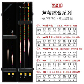 黄金眼漂盒鱼漂套装高灵敏醒目浮标加粗尾鱼漂黑坑竞技鲫鱼漂鲤鱼漂渔具钓鱼配件 黄金眼芦苇套装三 (5支漂+木漂盒) 一套 黄金眼芦苇套装五 (5支漂+PU皮漂盒) 一套