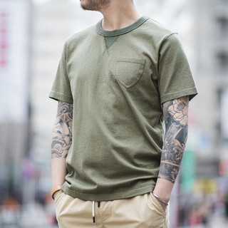 MADEN 马登 男士圆领短袖T恤 TS1901211 军绿色 XL