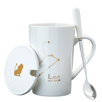 BUDINGCIYI 布丁瓷艺 SPTM100 马克杯 白亮面款 420ml 狮子座