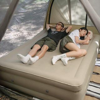 Naturehike 挪客（NatureHike）桃皮绒充气床垫 户外加高帐篷床垫便携露营快充气垫 黎草色