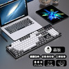 黑爵（AJAZZ）AK35I三模机械键盘 2.4G/有线/蓝牙三模 PBT键帽 白光 游戏 电脑 笔记本 吃鸡键盘 灰白色 黑轴