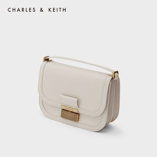 CHARLES & KEITH CHARLES＆KEITH复古风CK2-80781599-1女士金属手提简约单肩豆腐包 Ivory象牙色