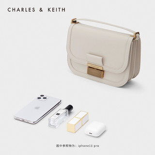 CHARLES & KEITH CHARLES＆KEITH复古风CK2-80781599-1女士金属手提简约单肩豆腐包 Ivory象牙色