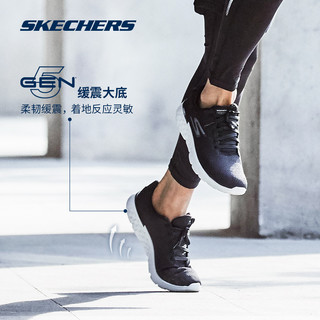 Skechers斯凯奇夏款男女轻便减震跑步鞋休闲鞋网面透气健身运动鞋 40 炭灰色/蓝色/CCBL(男款54354)