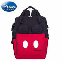 Disney 迪士尼 妈咪包双肩多功能大容量防水妈妈背奶包婴儿外出母婴背包 黑红米奇