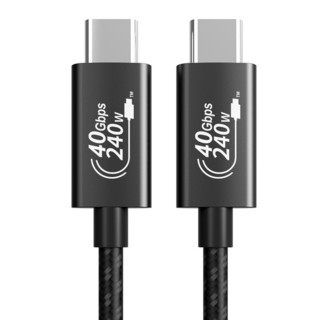 凯宠 双头Type-C USB4全功能数据线 PD快充 240W同轴线 1米