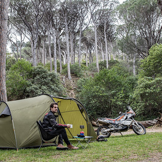 挪客（NatureHike）云旅摩托车双人帐篷 户外露营骑行自驾游防雨抗风露营装备. 浅灰/红 沙漠绿