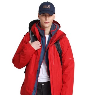 Jack Wolfskin 狼爪 ACTIVE OUTDOOR系列 男子三合一冲锋衣 1110672-2102 深红色 M