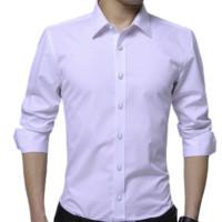 ROMON 罗蒙 男士长袖衬衫套装 5618 2件装(白色+粉色) S