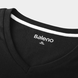 Baleno 班尼路 男士V领短袖T恤 88002701 纯黑 XL