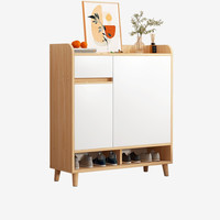First Forest 第一森林 带门简易鞋柜 橡木色 60cm 两门一抽款