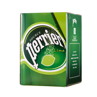 perrier 巴黎水 充气天然矿泉水 青柠味 750ml*4瓶