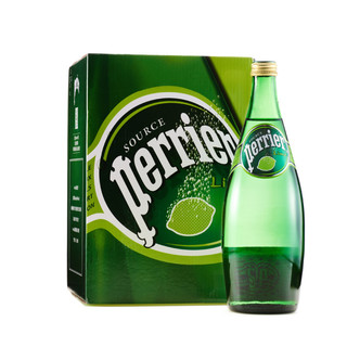 perrier 巴黎水 充气天然矿泉水 青柠味 750ml