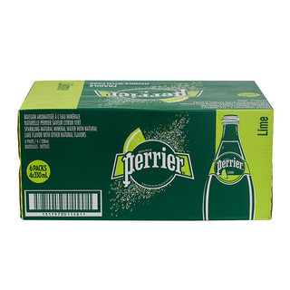 perrier 巴黎水 充气天然矿泉水 青柠味 330ml*6瓶