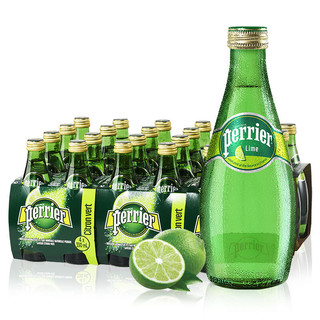 perrier 巴黎水 充气天然矿泉水 青柠味 330ml*6瓶