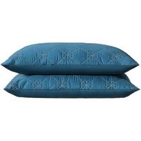 Bejirog 北极绒 抗菌防螨纤维枕 高枕 深蓝 74*48cm 单边款 一对装