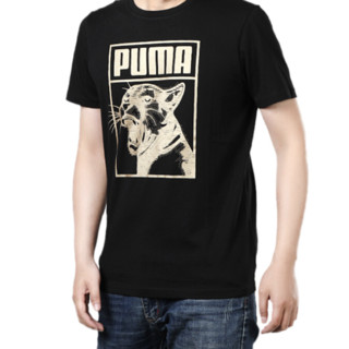 PUMA 彪马 Graphic 男子运动T恤 598245-01 黑色/金色 XS