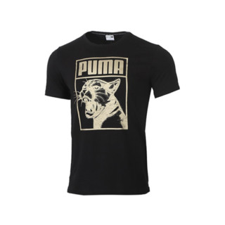 PUMA 彪马 Graphic 男子运动T恤 598245-01 黑色/金色 M