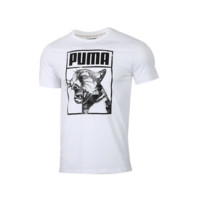 PUMA 彪马 Graphic 男子运动T恤 598245-52 白色/黑色 XS