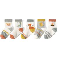 miaoyoutong 妙优童 A1004 儿童袜子 5双装 火山恐龙 L