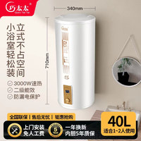 巧太太 电热水器30/40/50/60/80/100升卫生间小尺寸壁挂立式竖式3000W洗浴二级能效防电墙金刚三层胆壁挂