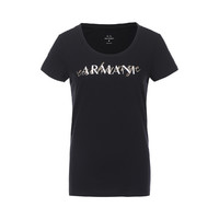 Armani Exchange 女士百搭休闲字母显瘦纯棉透气亲肤圆领T恤