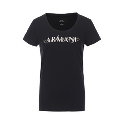 Armani Exchange 女士百搭休闲字母显瘦纯棉透气亲肤圆领T恤