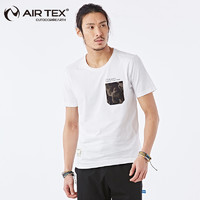 AIRTEX 亚特 男士运动户外弹力轻薄跑步春夏季透气短袖圆领纯棉T恤