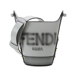 FENDI 芬迪 2021春夏 女士皮革单肩斜挎包水桶包灰色LOGO图案 8BT348 AC9L F1CKX