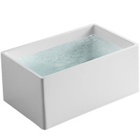 果敢 北欧简约独立式薄边亚克力小卫生间深泡日式浴缸025 有座：全白独立缸（不含龙头） 1米