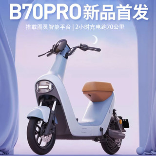 哈啰 出行电动车新国标B70pro智能定位防盗电瓶车棒途哈罗48V 20A 珍珠白-本彩灰