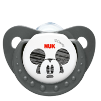 NUK 婴儿宝宝维尼防胀气安抚奶嘴 带防尘盖 便携出行 黑MQ0-6个月