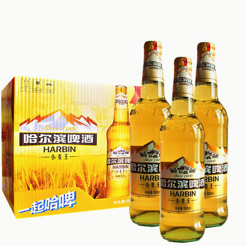 哈尔滨啤酒 小麦王500ml*6瓶12瓶原产地哈啤哈尔滨小麦王啤酒 6瓶快递